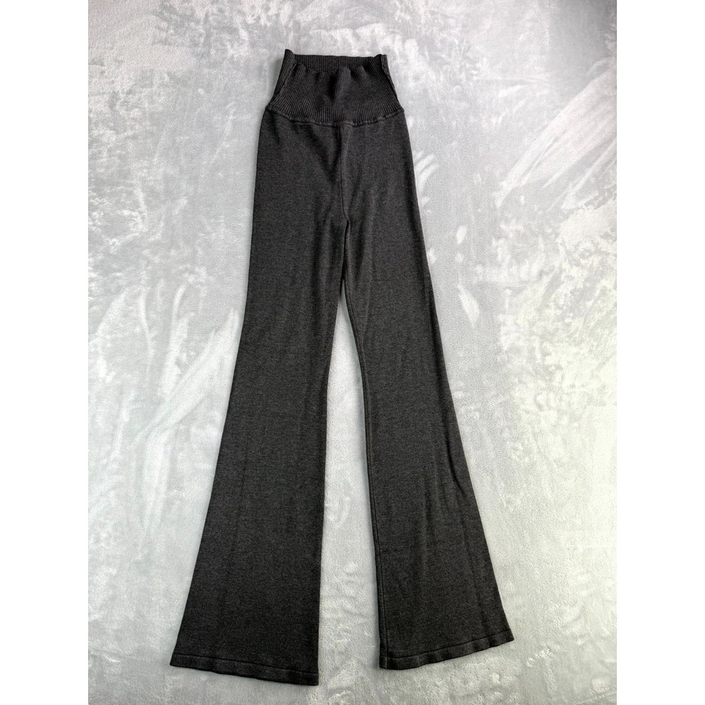 Forever 21 Bell Bottom Flare Pants Womens XS Heather Gray High Waisted Workout